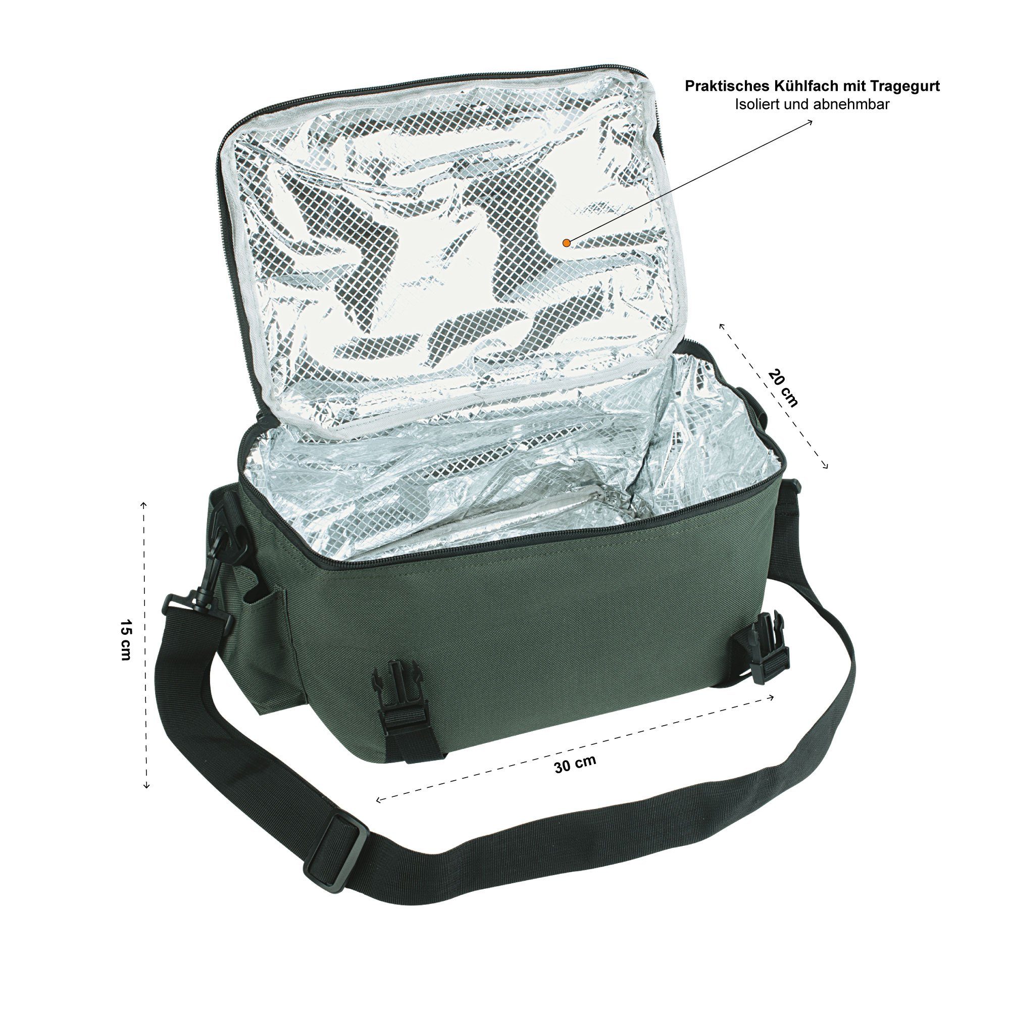 Zite Angelrucksack Multifunktionaler ISO Rucksack mit abnehmbarem Kühlfach