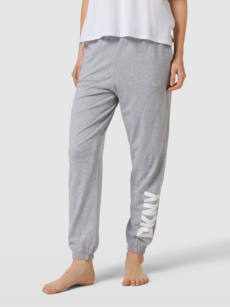 Pyjama-Hose mit Logo-Bund Modell 'Sleep Jogger' in mittelgrau
