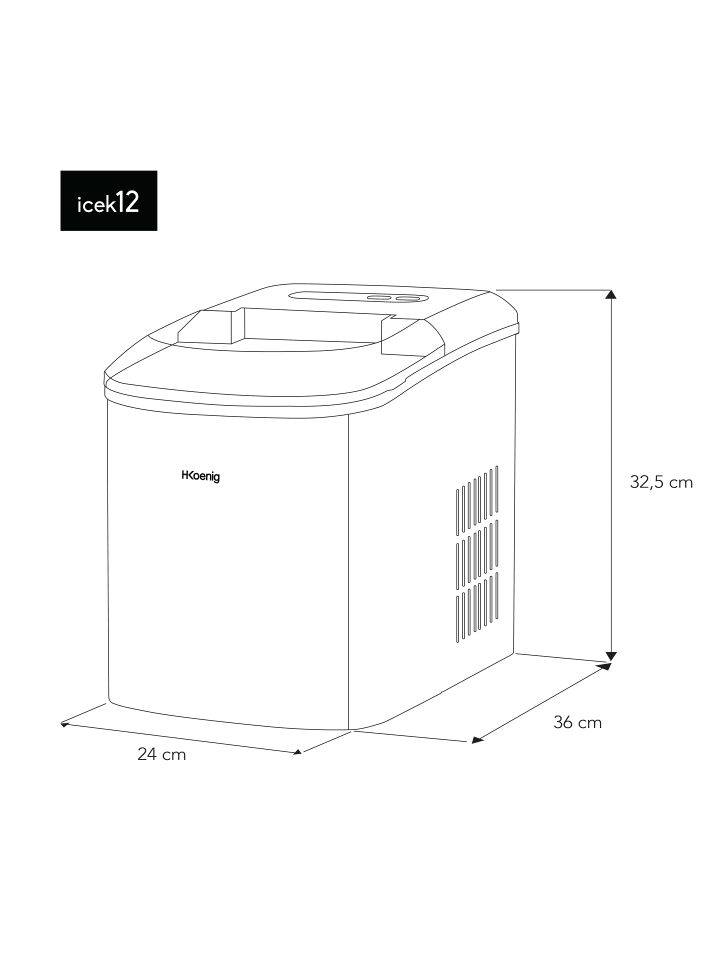 HKoenig Eiswürfelmaschine ICEK12 in Silber günstig kaufen onesize