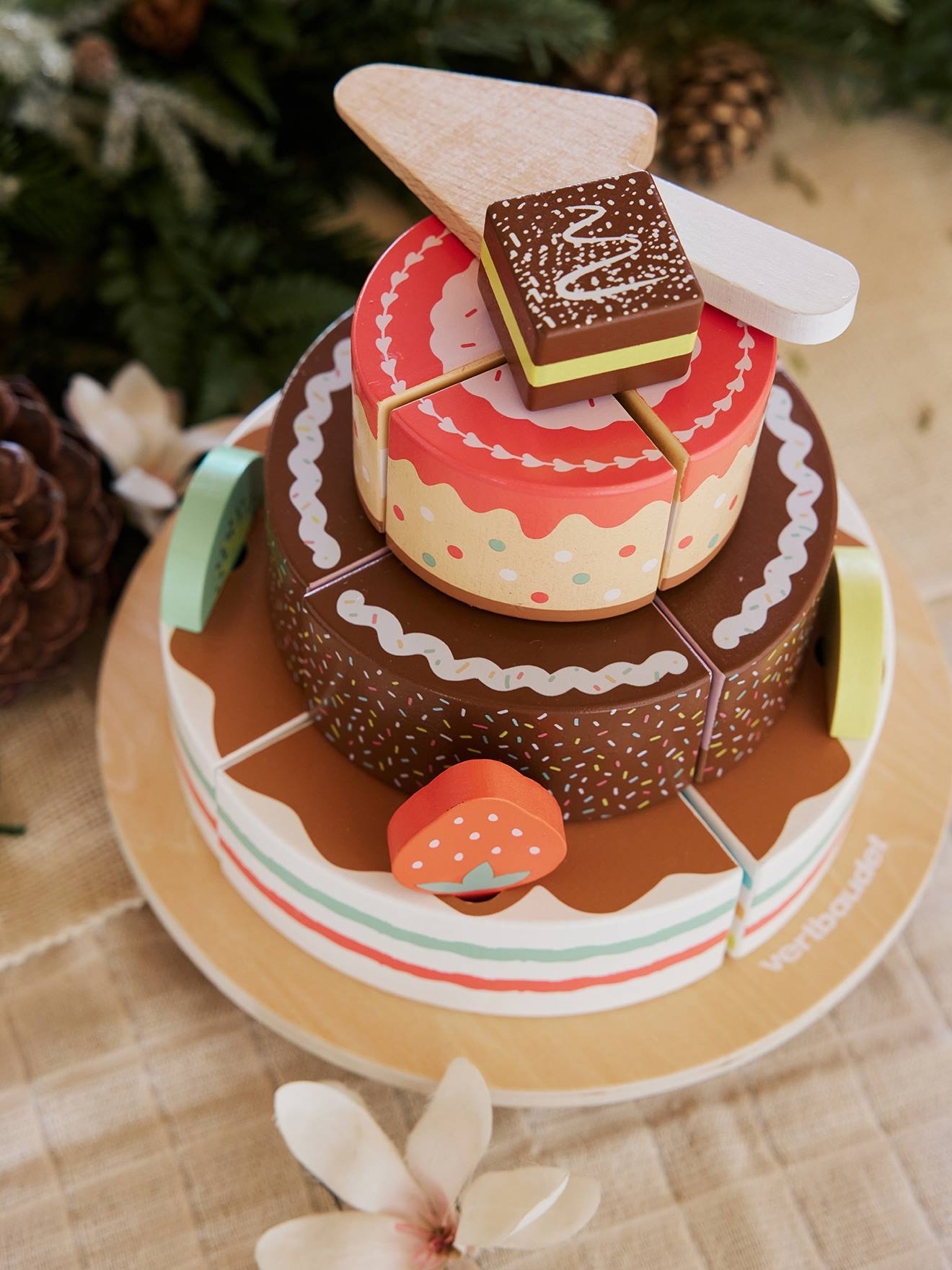 Vertbaudet Kinder Obsttorte aus Holz FSC - weiß