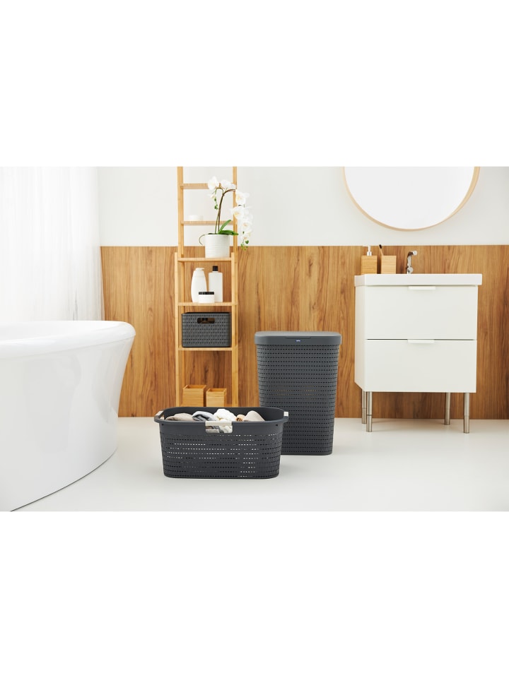 Rotho Country Wäscheset 2tlg. 55l, 40l, Kunststoff (PP) BPA-frei in Anthrazit günstig kaufen onesize