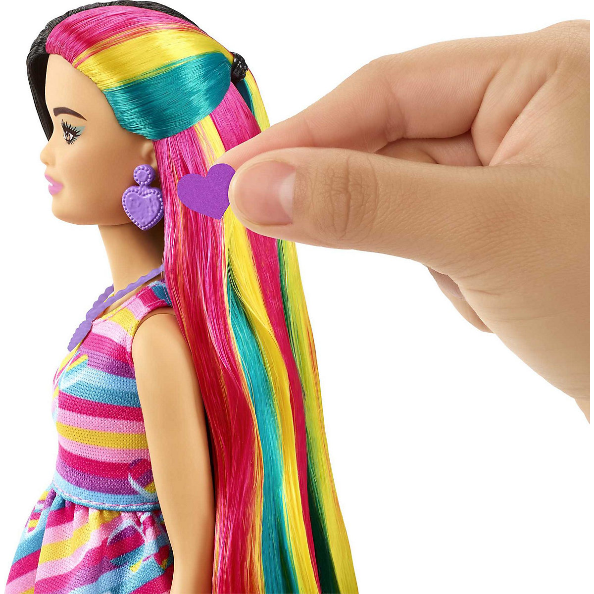Barbie Totally Hair Puppe (schwarze/bunte Haare) inkl. Styling-Zubehör