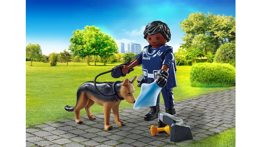 PLAYMOBIL 71162 - Special Plus - Polizist mit Spürhund
