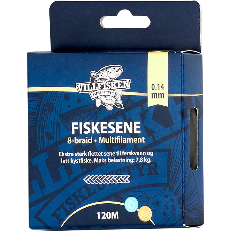 Villfisken Fiskesene 8-braid 0,14 mm, 120 m, Villfisken