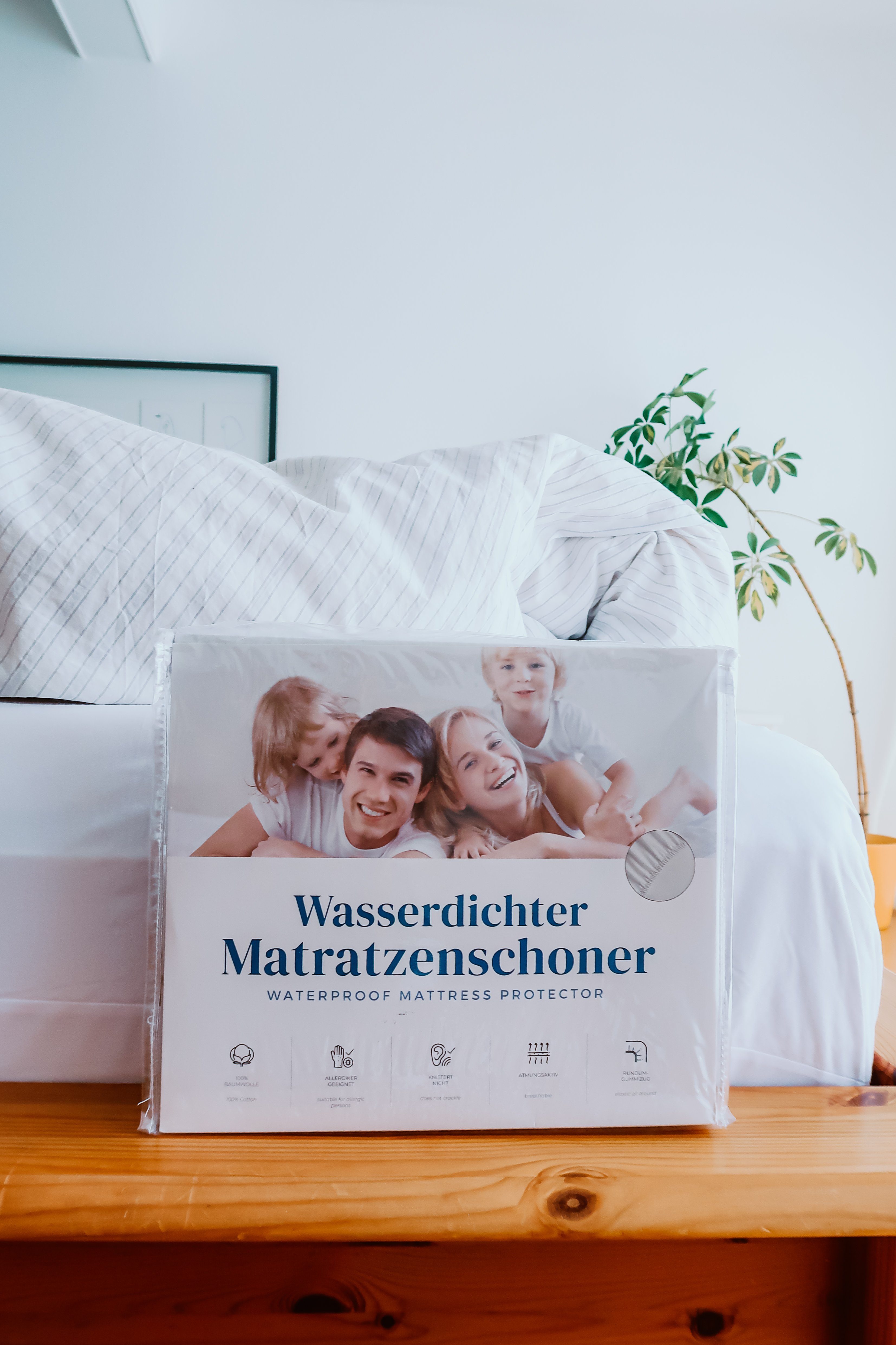 Matratzenschoner wasserdicht aus 100 % Jersey Baumwolle APARNA, Matratzenschoner bei 60°C waschbar, Matratzenschoner für Allergiker