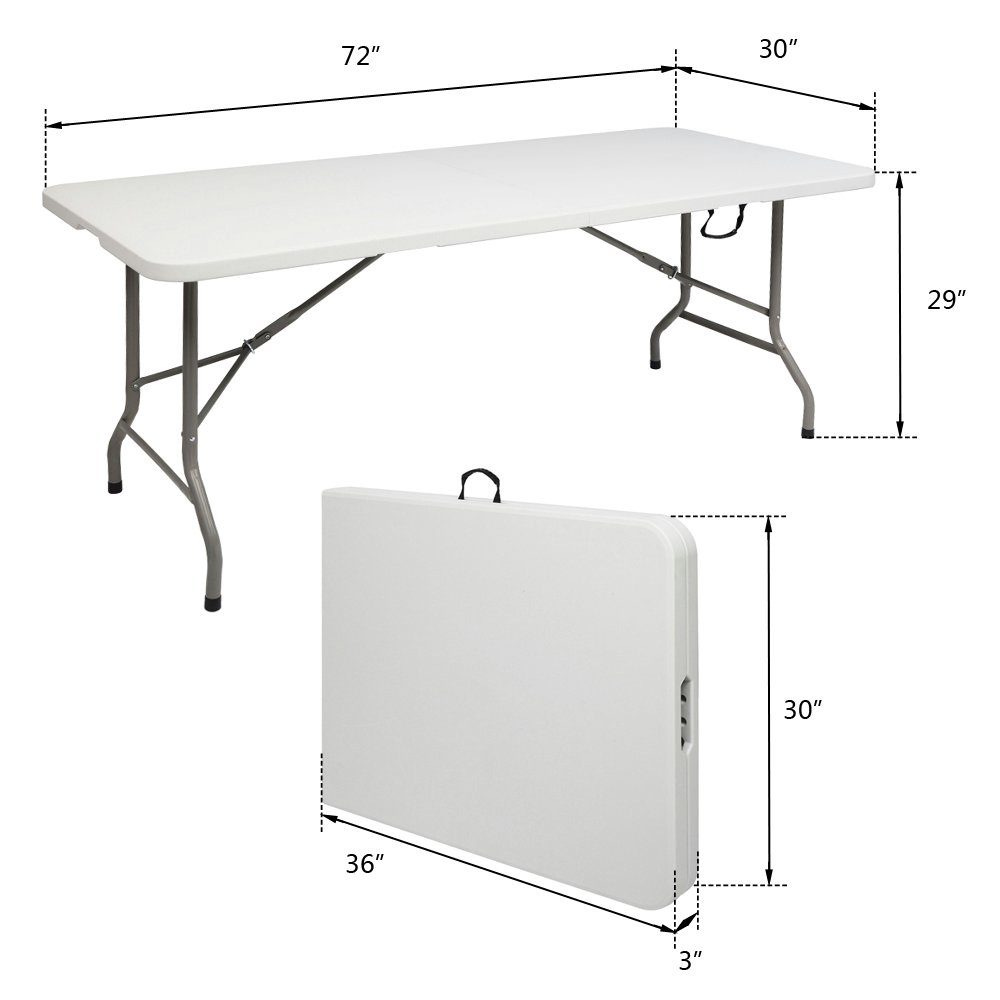 FCH Klapptisch, 183 x 76 x 74CM Klappbar Wetterfest Tragbar Garten Camping