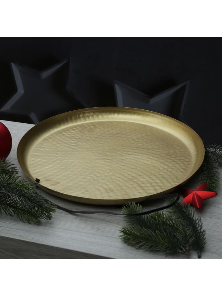 MARELIDA Dekotablett Dekoteller aus Metall magnetisch D: 38,5cm in gold günstig kaufen onesize