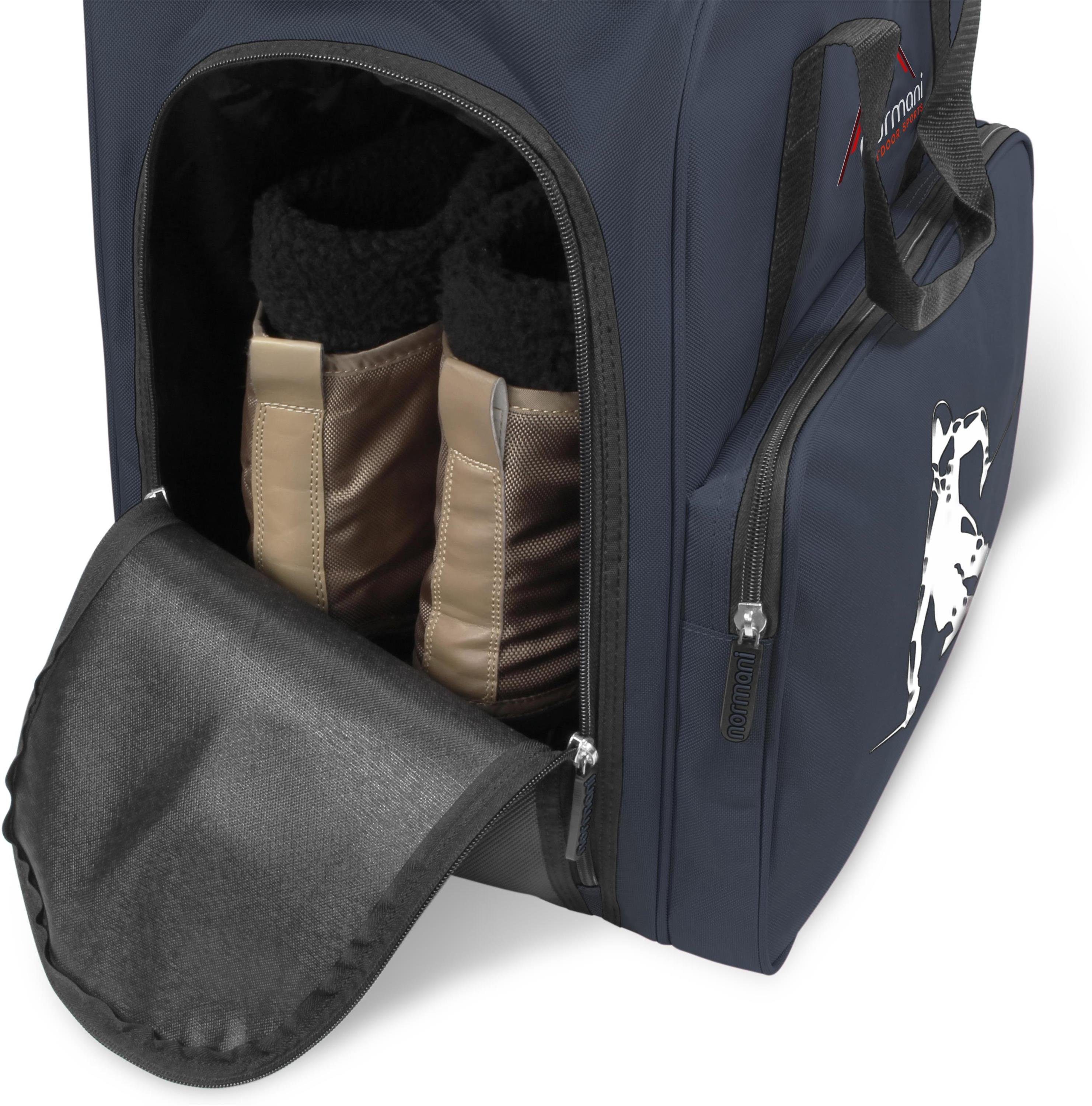normani Sporttasche Skitasche 53 l Alpine Depo, Skischuhtasche mit separatem Helmfach und Rucksackfunktion - Rollschuhtasche oder Snowboardschuhtasche