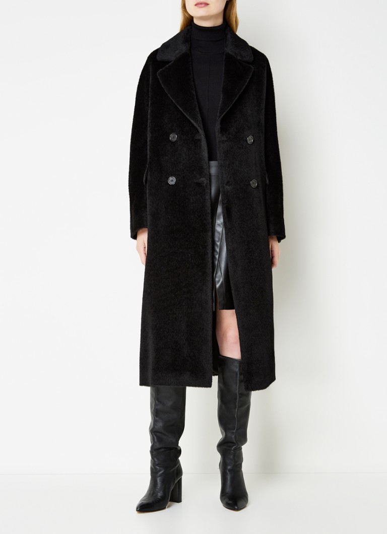 Palton MaxMara Eugenio din amestec de lână alpaca, cu curea.