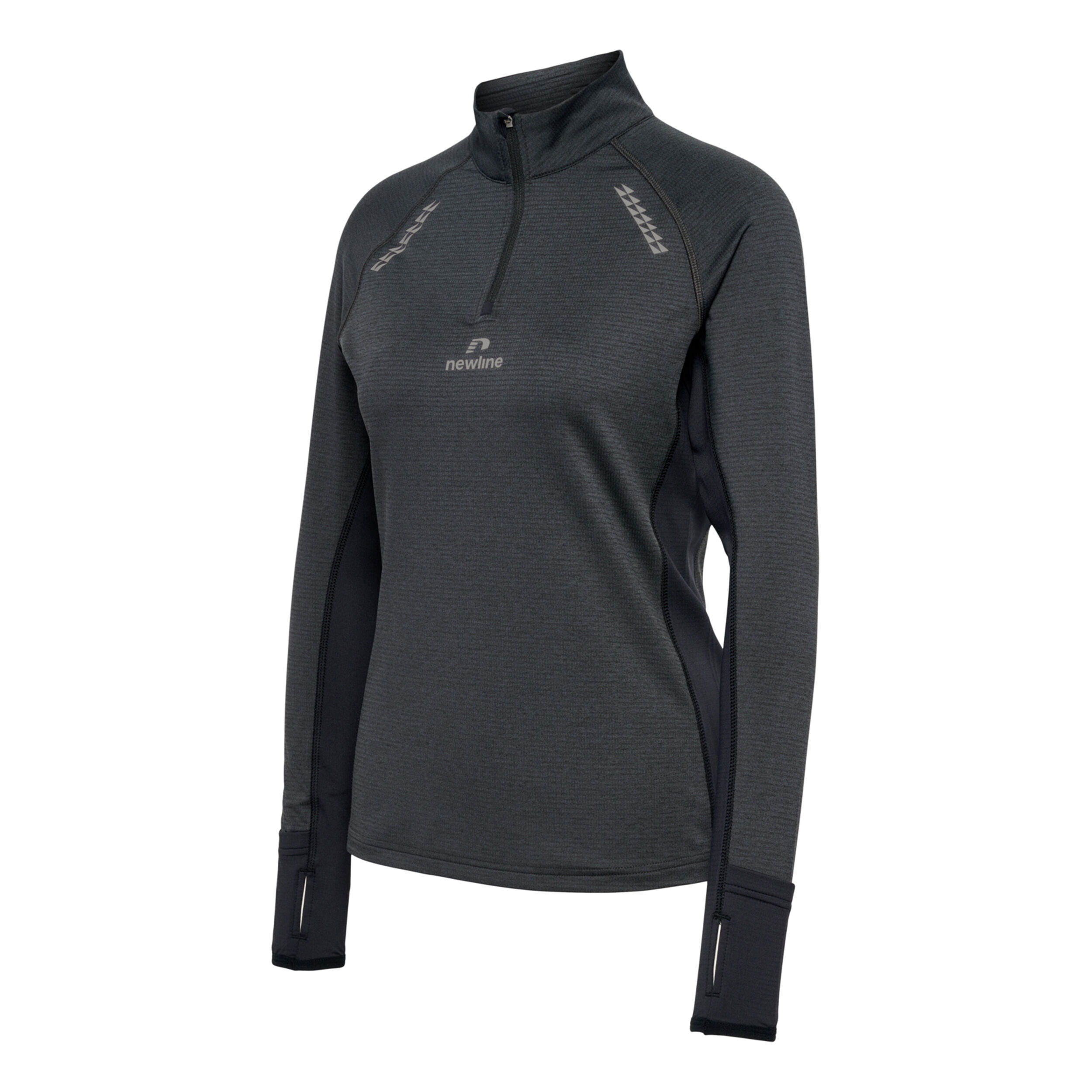 Mesa Half-Zip Lauftop Damen - Schwarz