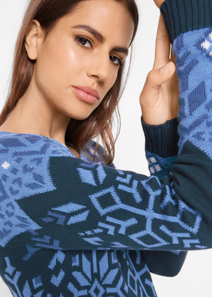 Strickkleid mit Norwegermuster