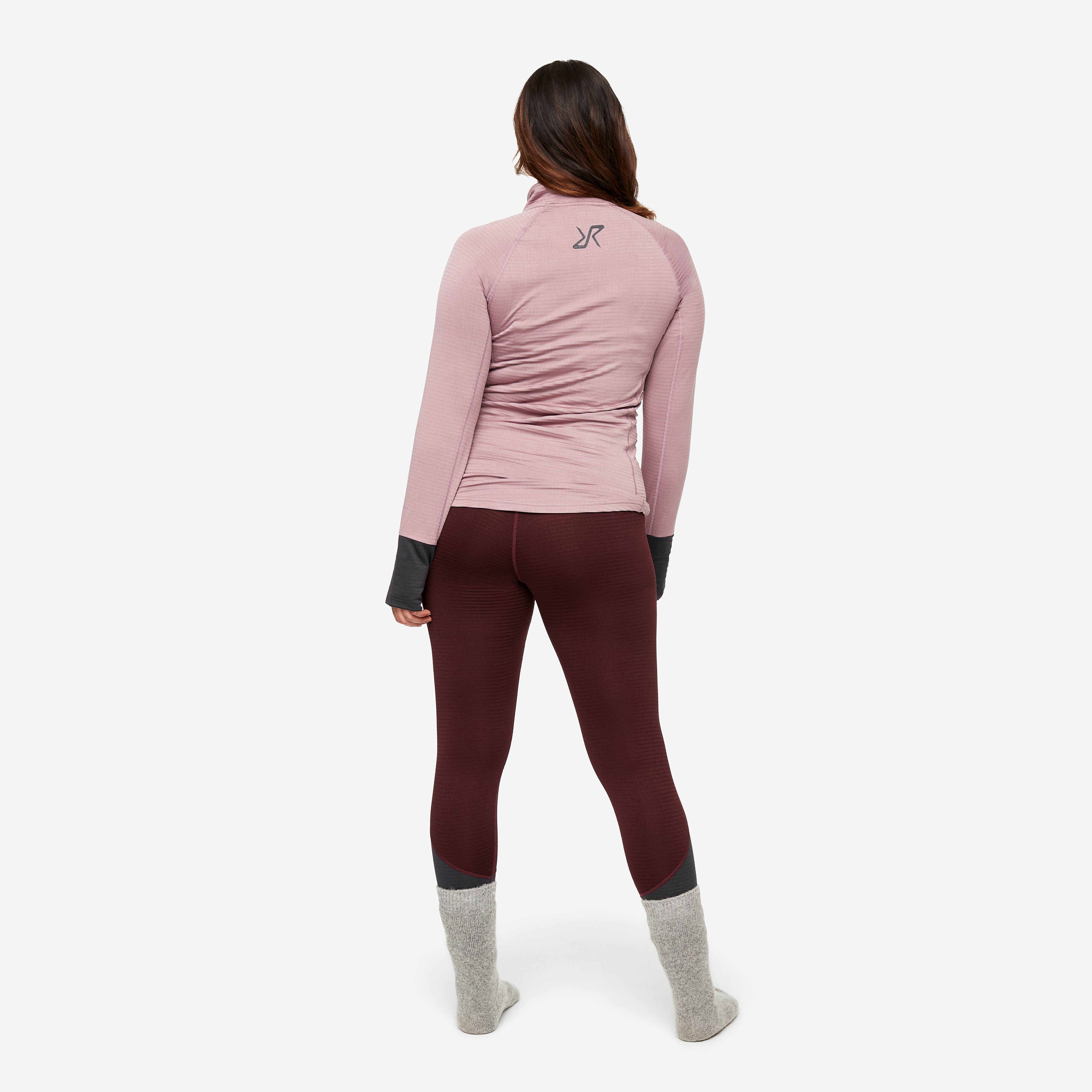 Hiball Waffle Base Layer Set Femme Dusty Mauve