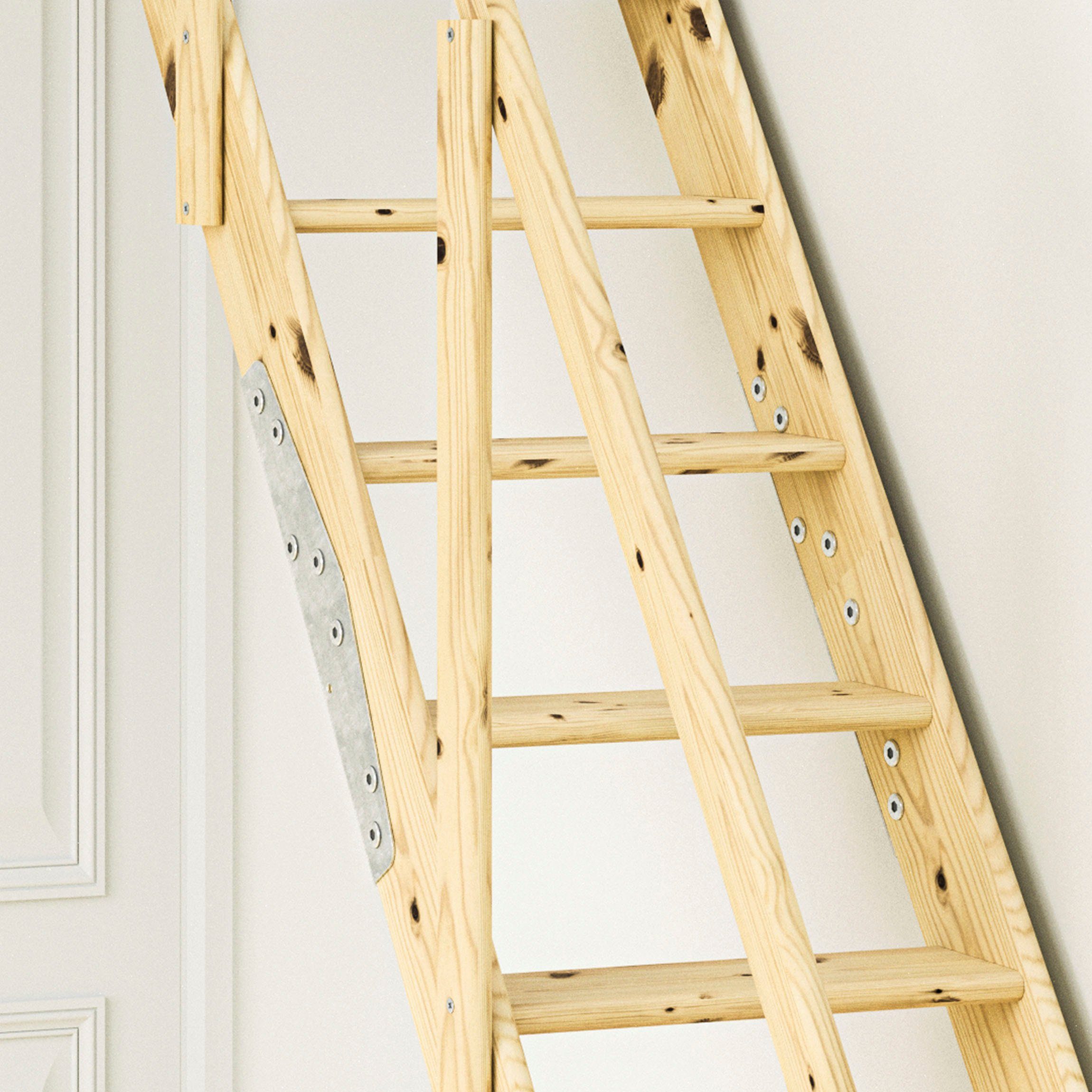 Dolle Raumspartreppe Kiel, für Geschosshöhen bis 283,5 cm, Stufen offen, Buche/Fichte