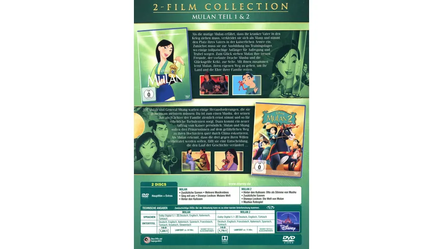 Mulan 1+2 - Doppelpack ( Classics + 2. Teil)  [2 DVDs]