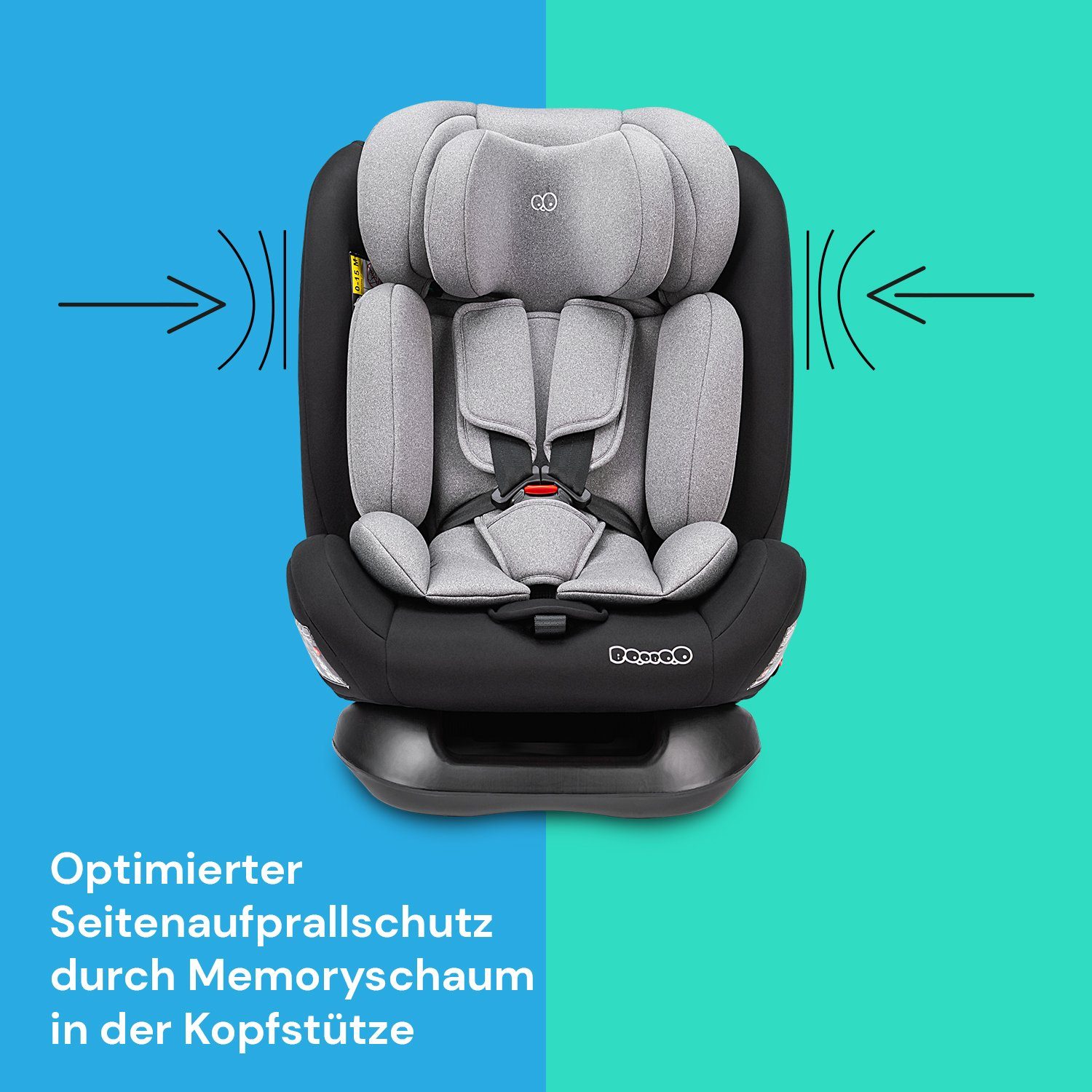 BooBoo Autokindersitz Safety London, ab: Geburt, bis: 12 Jahre, Kindersitz Reboarder von 40 bis 150 cm ohne Isofix