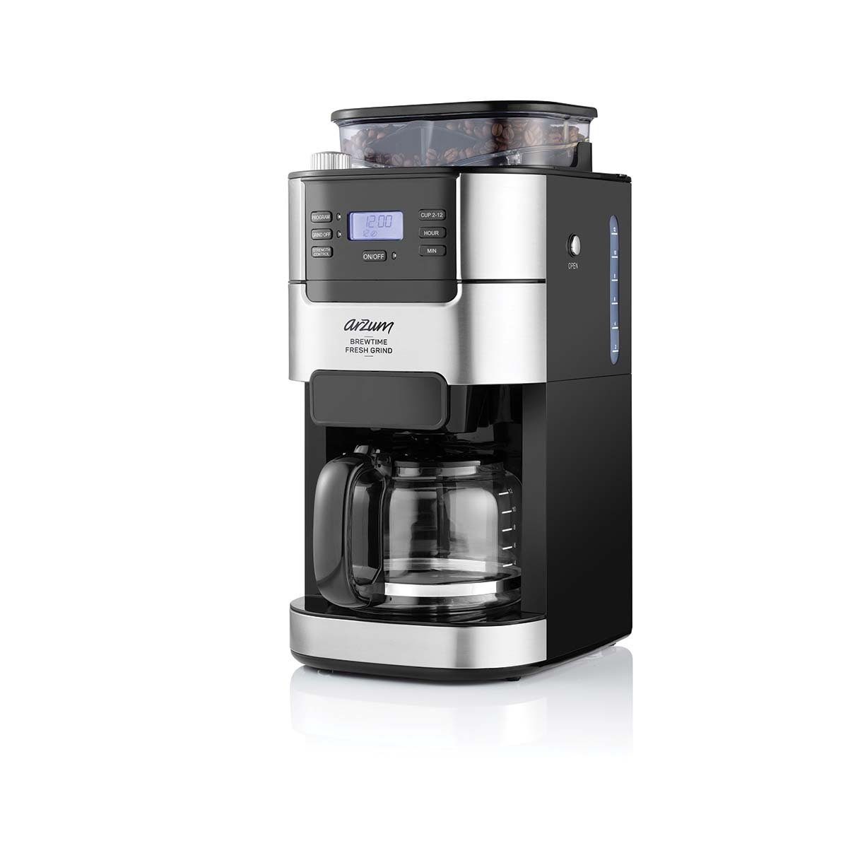 Arzum Kaffeemaschine mit Mahlwerk Brewtime Fresh Grind Filterkaffeemaschine Kaffeemaschine mit Mahlwerk
