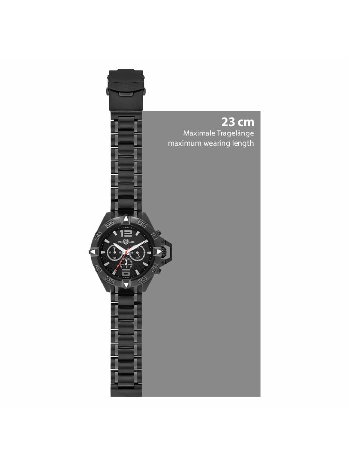 Spears & Walker Herren Quarzuhr schwarz Edelstahl schwarz in schwarz günstig kaufen 23 cm
