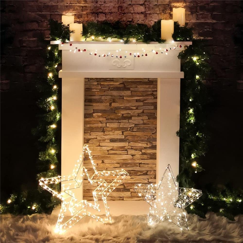 Idena LED-Girlande 24er LED Tannengirlande, 2,2 m, mit Lichterkette, warmweiß, mit Timer, Weihnachtsdeko