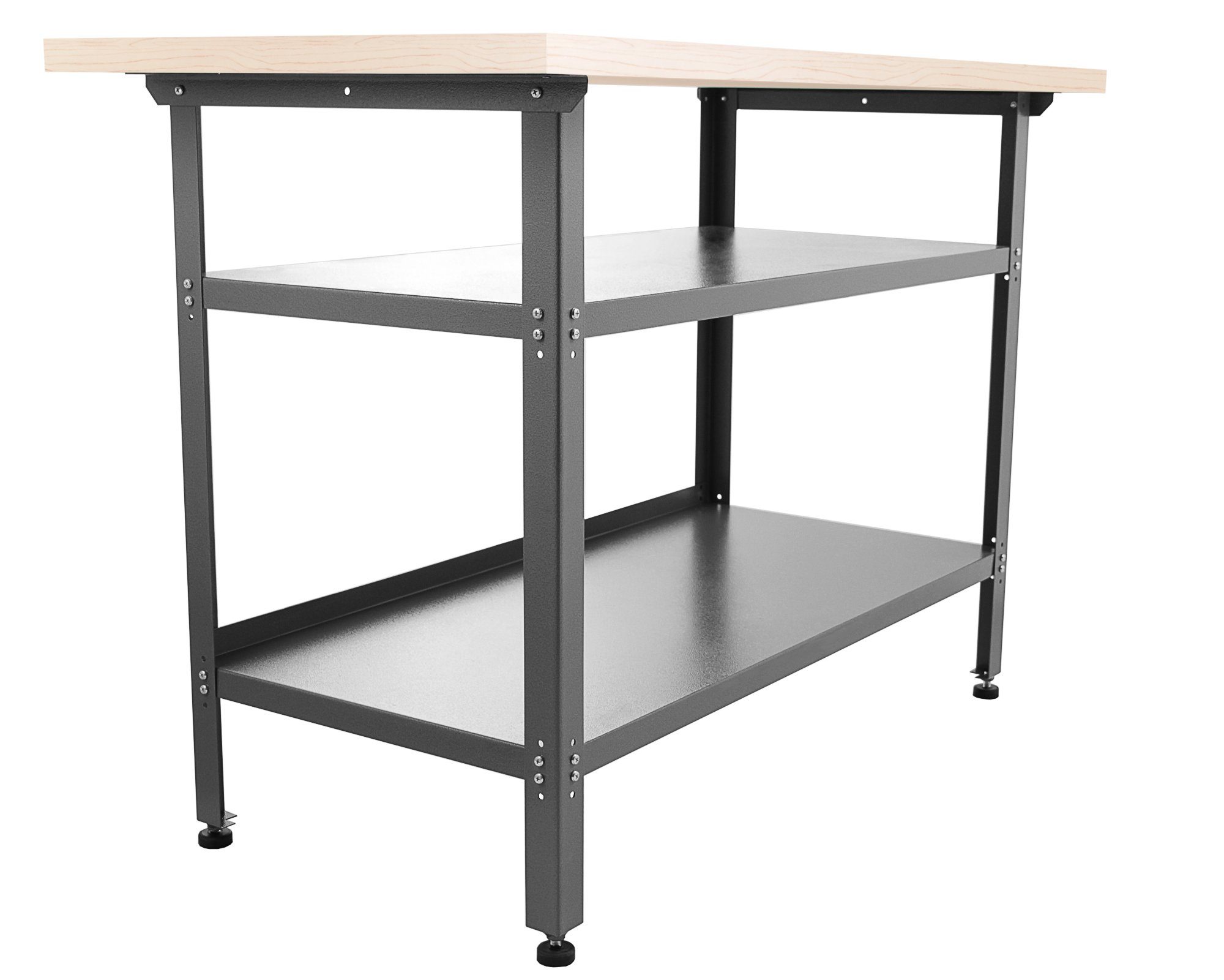 ONDIS24 Werkstatt-Set Werkbank 120 cm Nobbi Packtisch + Metallregal Karl, Lagerregal, (2-tlg), mit höhenverstellbaren Füßen, Kellerregal, robust & pflegeleicht