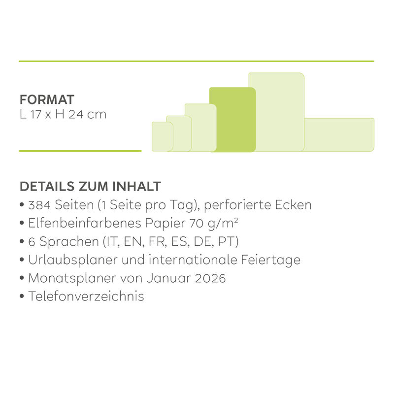 12-mesačný plánovač - 1 deň na stranu - Veľký - 2025