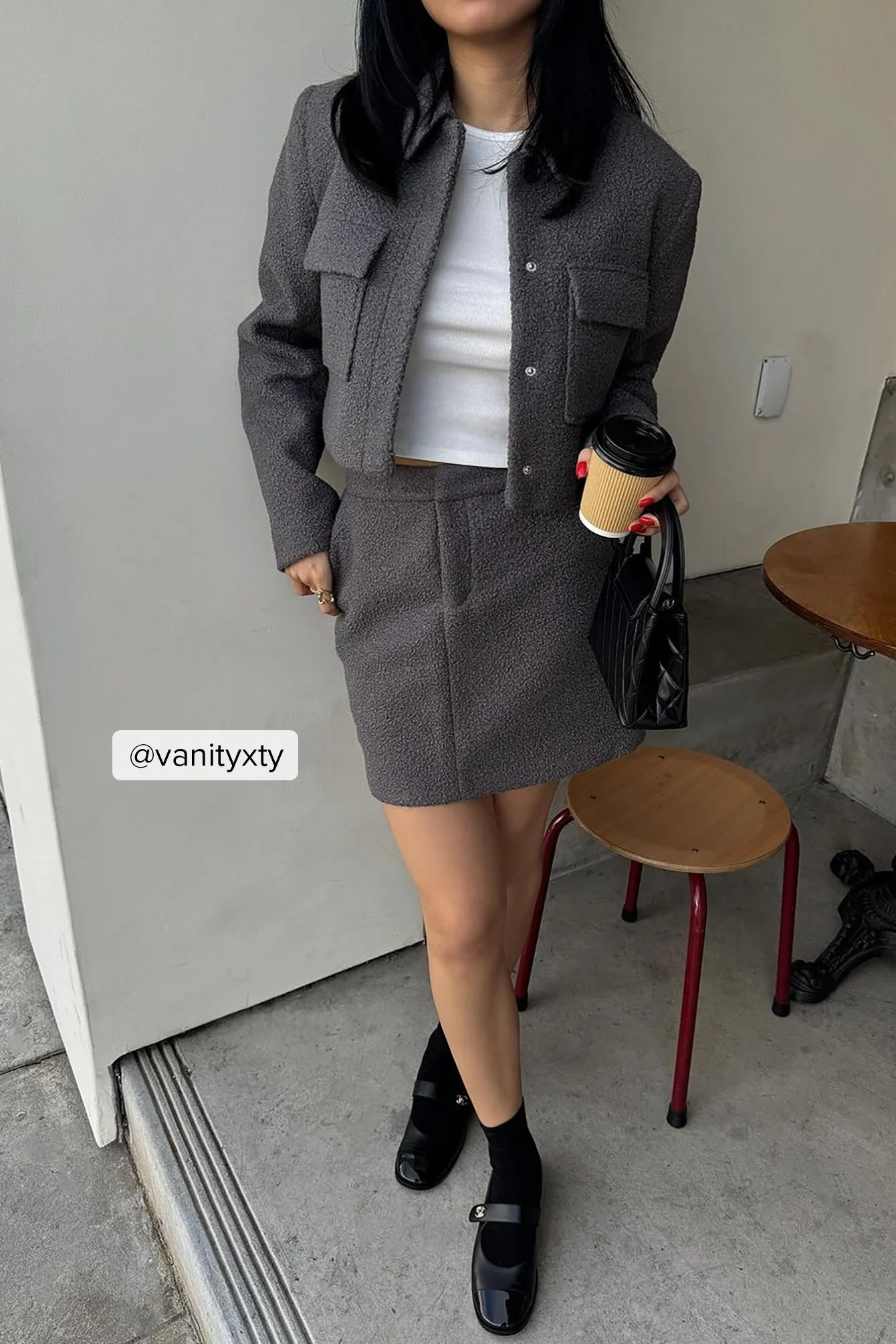 Structured High Waist Mini Skirt
