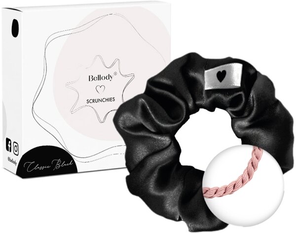 Bellody Original Seiden Scrunchies Classic Black Haargummi
