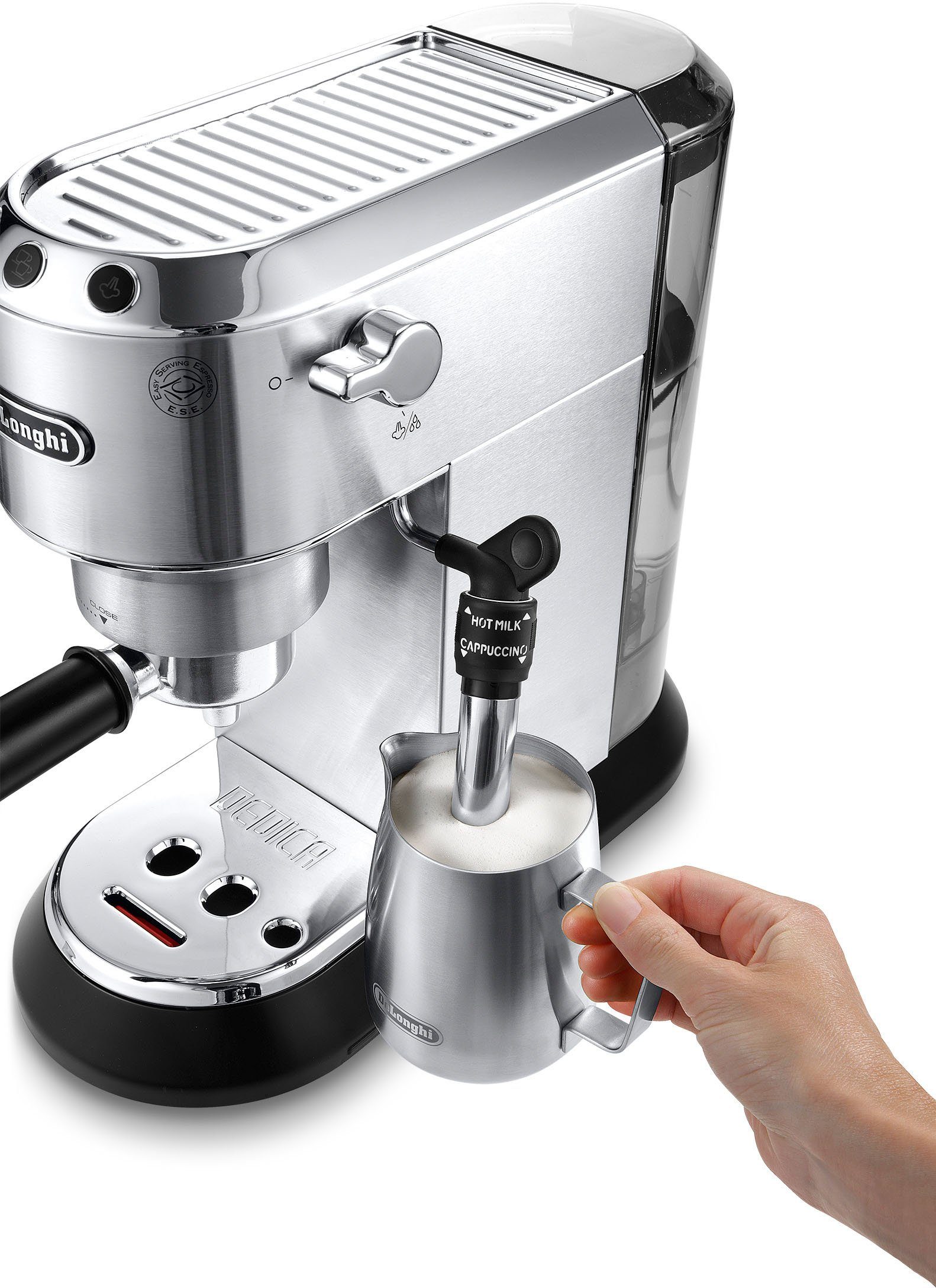 De'Longhi Siebträgermaschine ECKG6821.M, inkl. Kaffeemühle, Tamper, Abschlagbox+ Kännchen