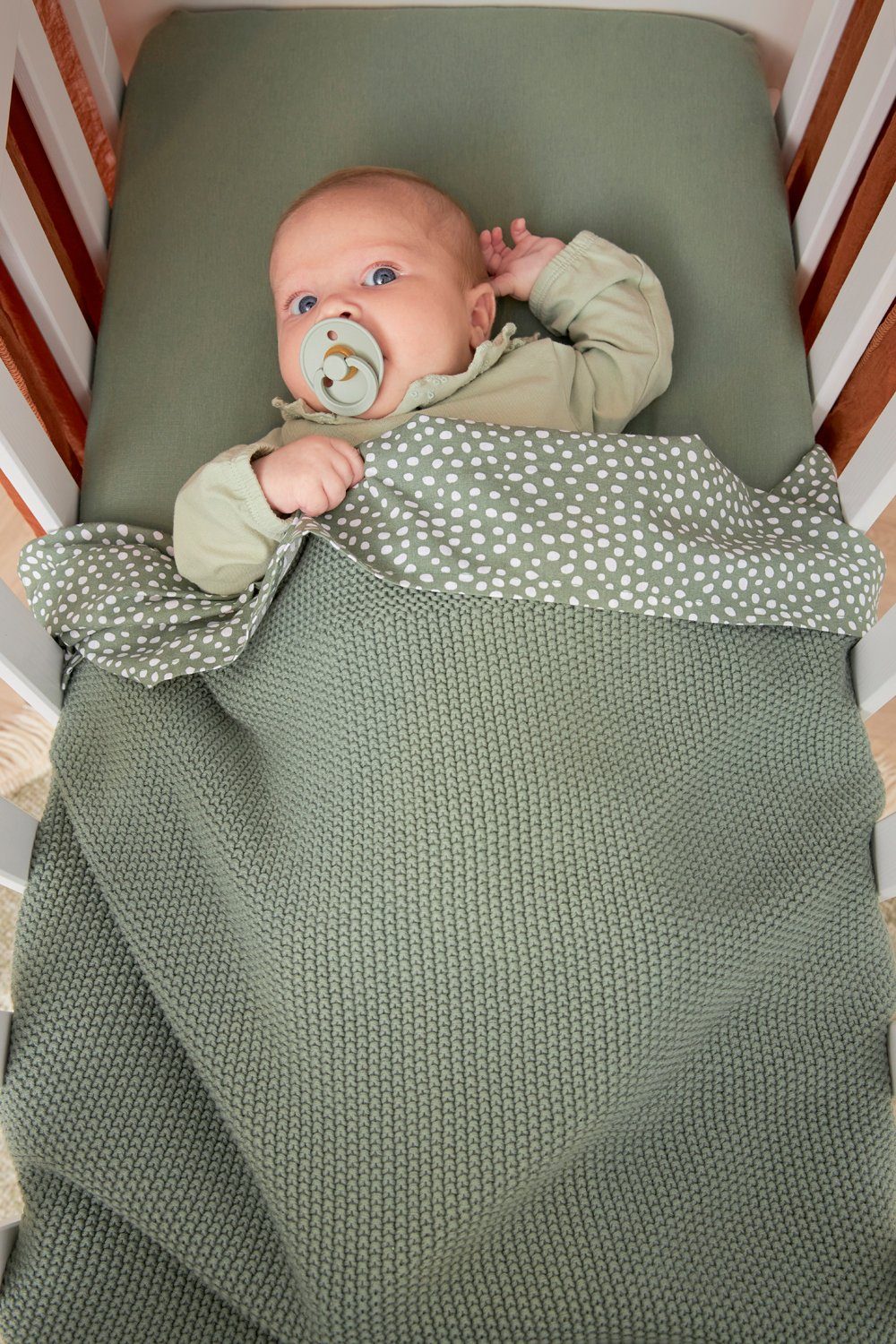 Babydecke Mini Relief Forest Green, Meyco Baby, 100x150cm