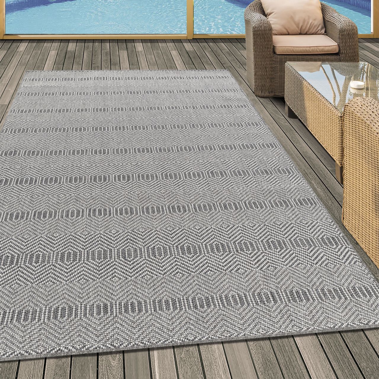Ayyildiz Teppich, ARUBA 4903, GREY, 120 x 170 cm