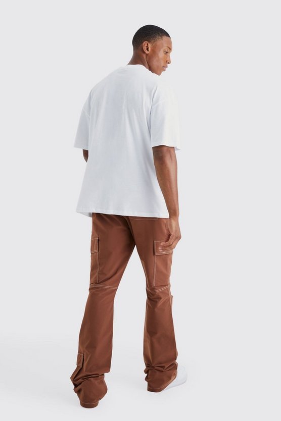 Slim-Fit Cargo-Hose mit Kontrast-Naht und elastischem Bund