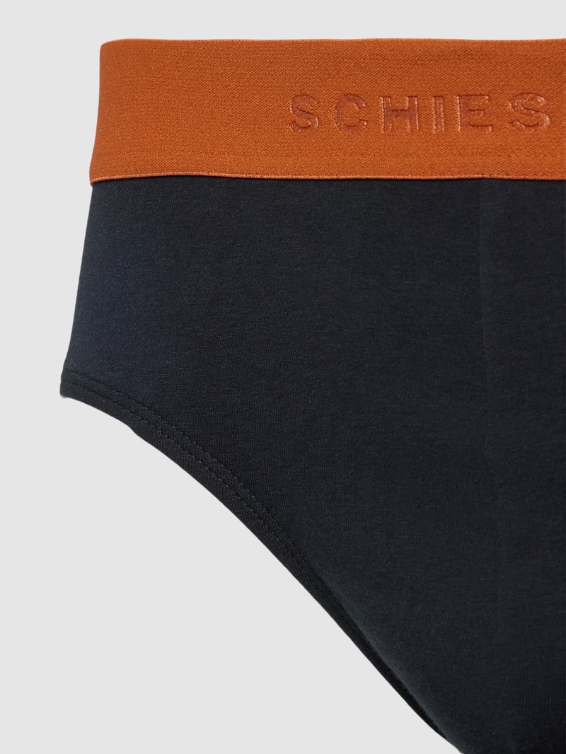 Slip mit elastischem Label-Bund im 3er-Pack in terrakotta
