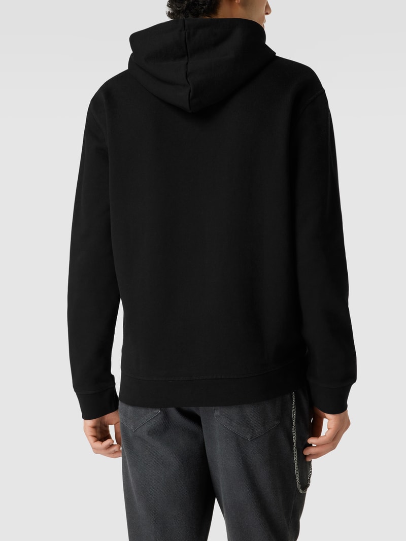 Hoodie mit Logo-Applikation in schwarz