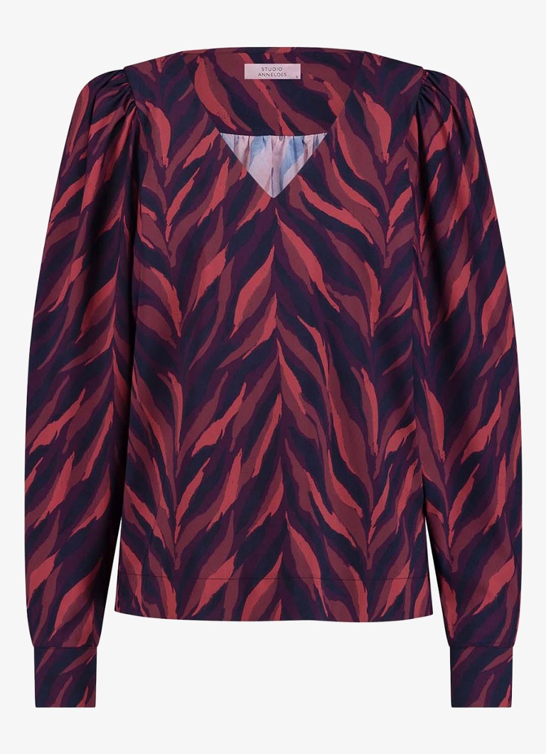 Tunica con scollo a V stampato Studio Anneloes Les Feuilles