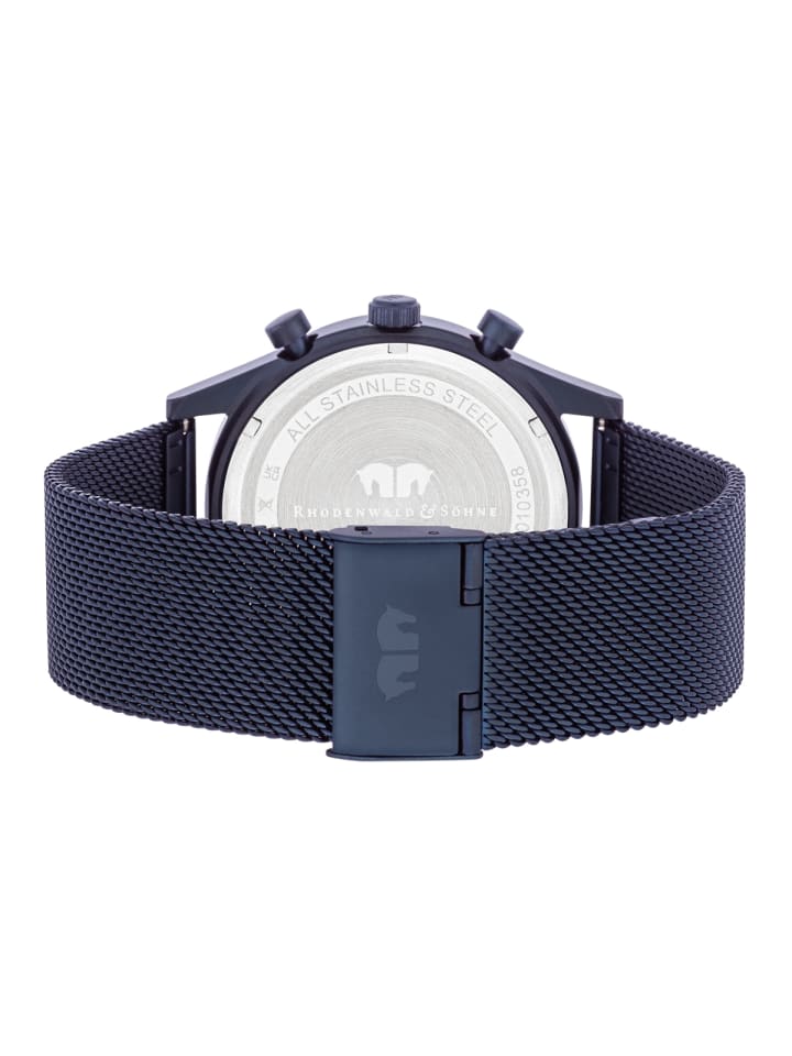 Rhodenwald & Söhne Herren Chronograph blau Edelstahl blau in blau günstig kaufen 23 cm