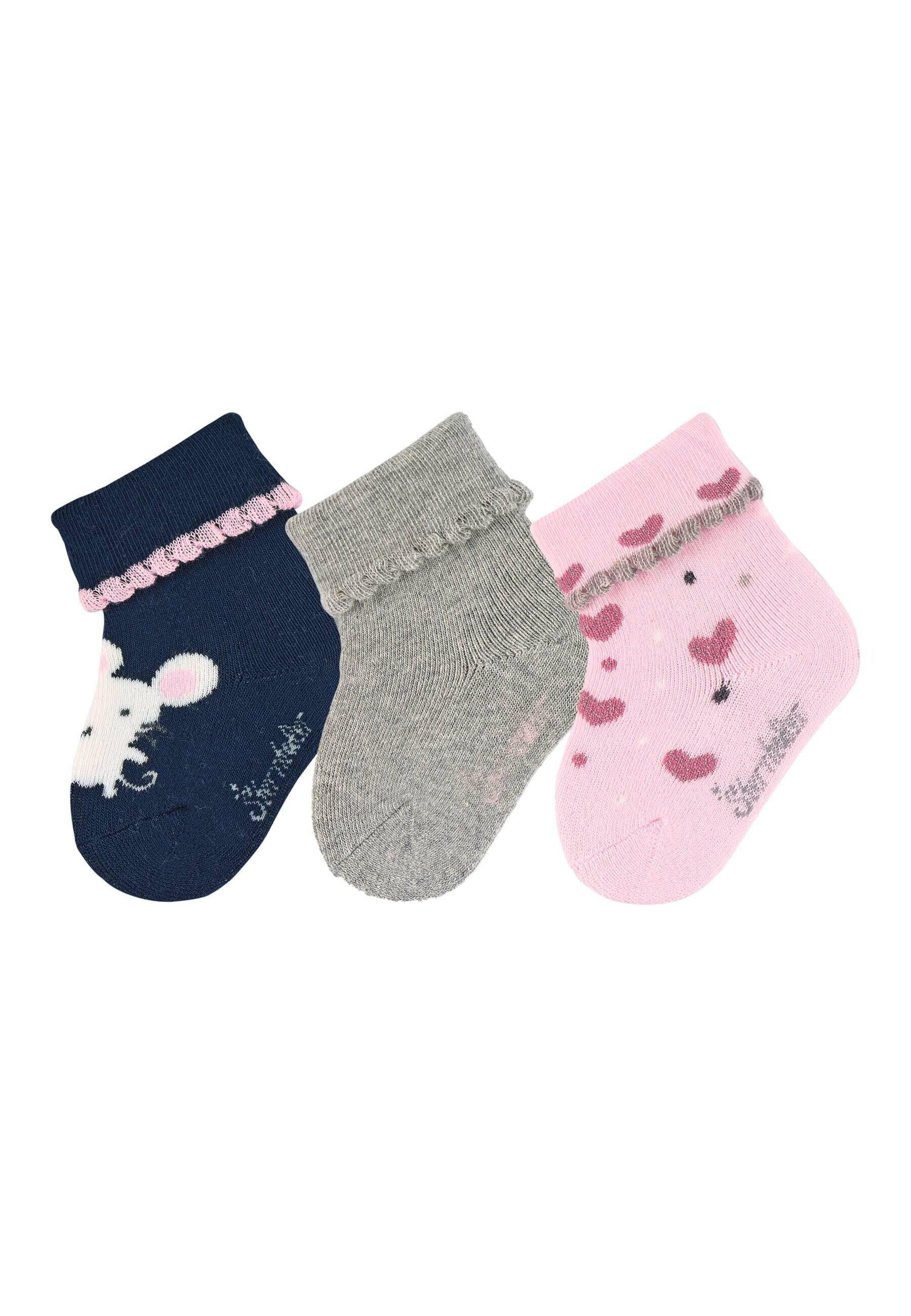 Babysocken 3er-Pack Maus