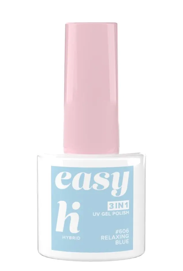 Hi Hybrid Easy 3in1 Υβριδικό Βερνίκι Νυχιών 606 Χαλαρωτικό Μπλε