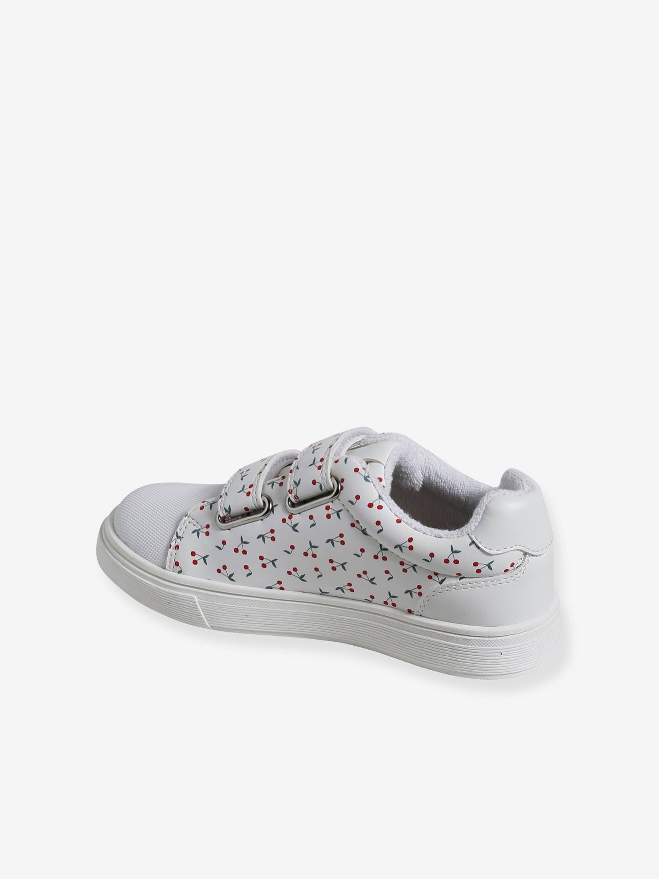 Vertbaudet Mädchen Klett-Sneakers - weiß bedruckt