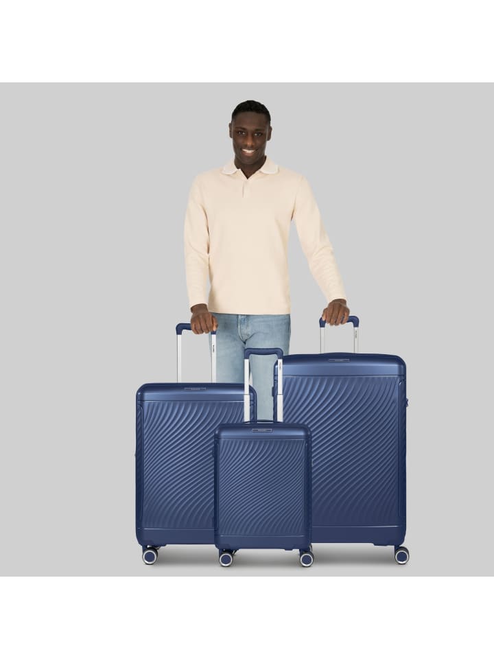 PICARD Vienna 4 Rollen Kofferset 3-teilig mit Dehnfalte in navy blue günstig kaufen onesize