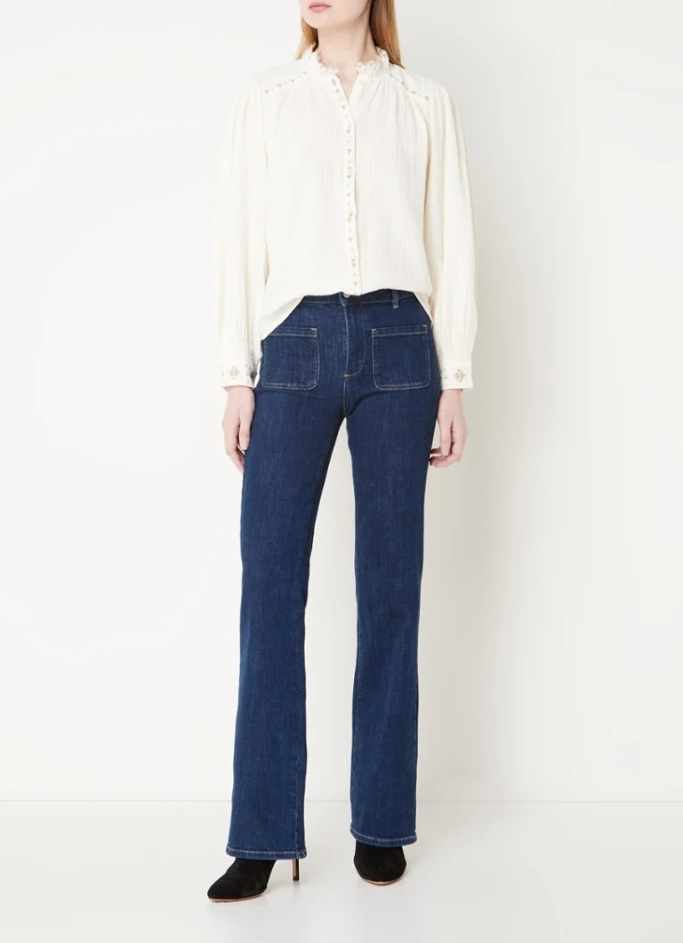 ba&sh Cara blouse with embroidery and balloon sleeve