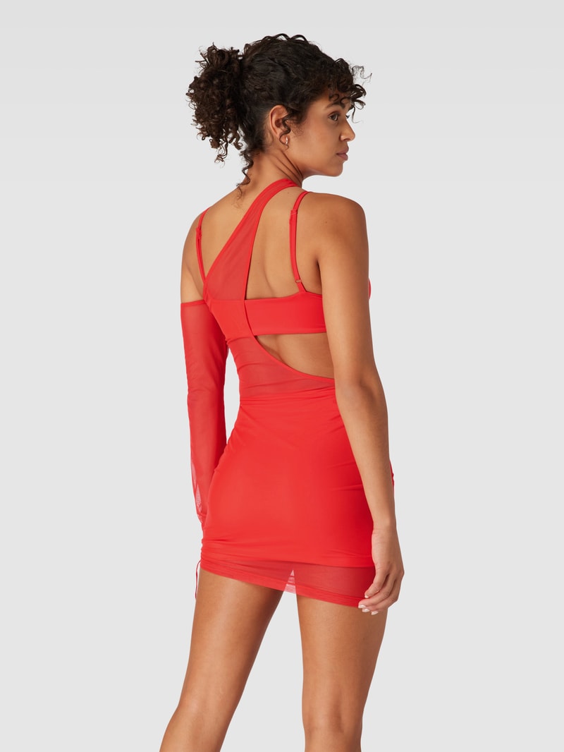 Minikleid mit Label-Print Modell 'BODYCON' in rot