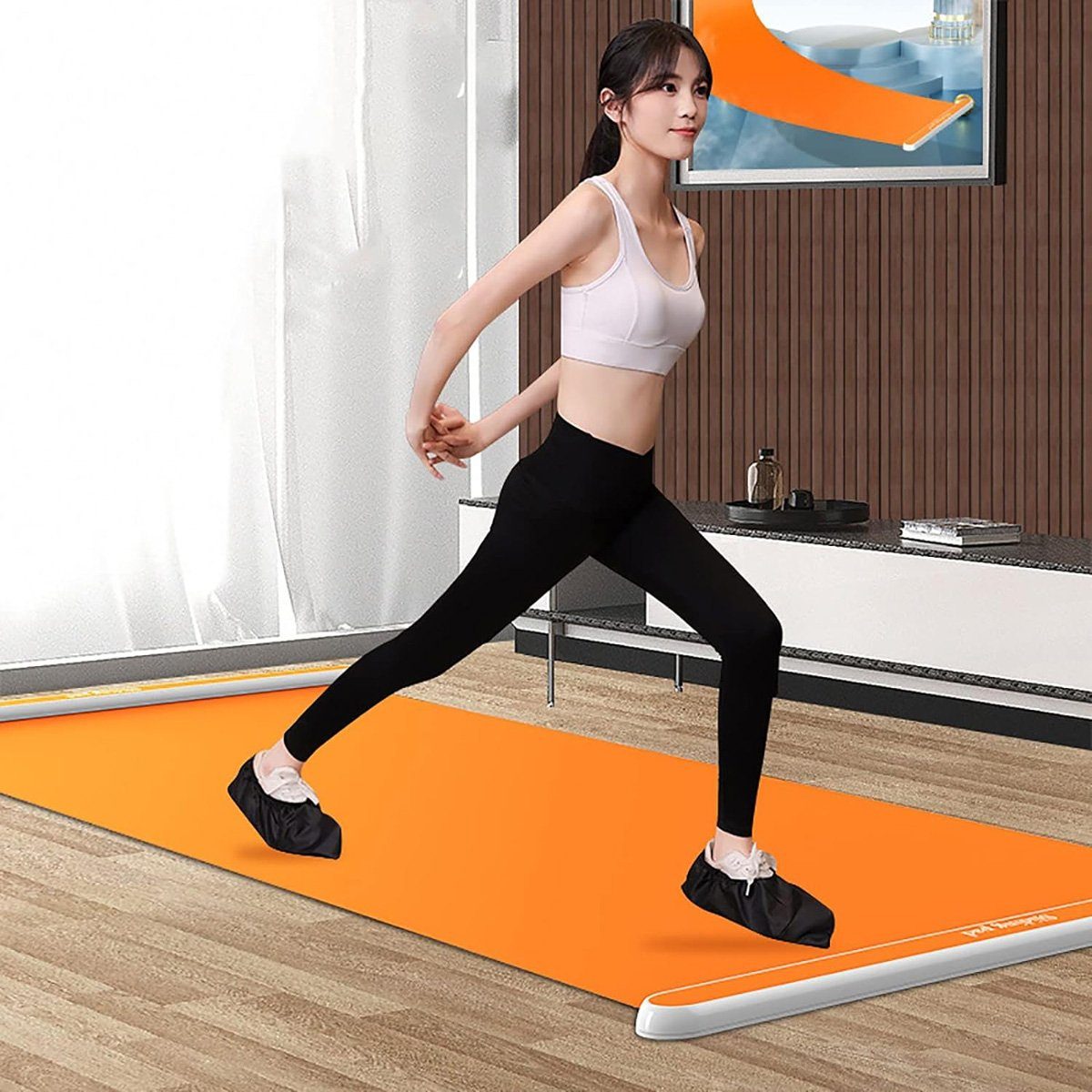 flowgoer Multitrainer Anti-Rutsch-Matte Landgleitbrett Beintrainingsbrett Eisschnelllauf, Perfekt für Beintraining und Speed Skating, simuliert das Skifahren