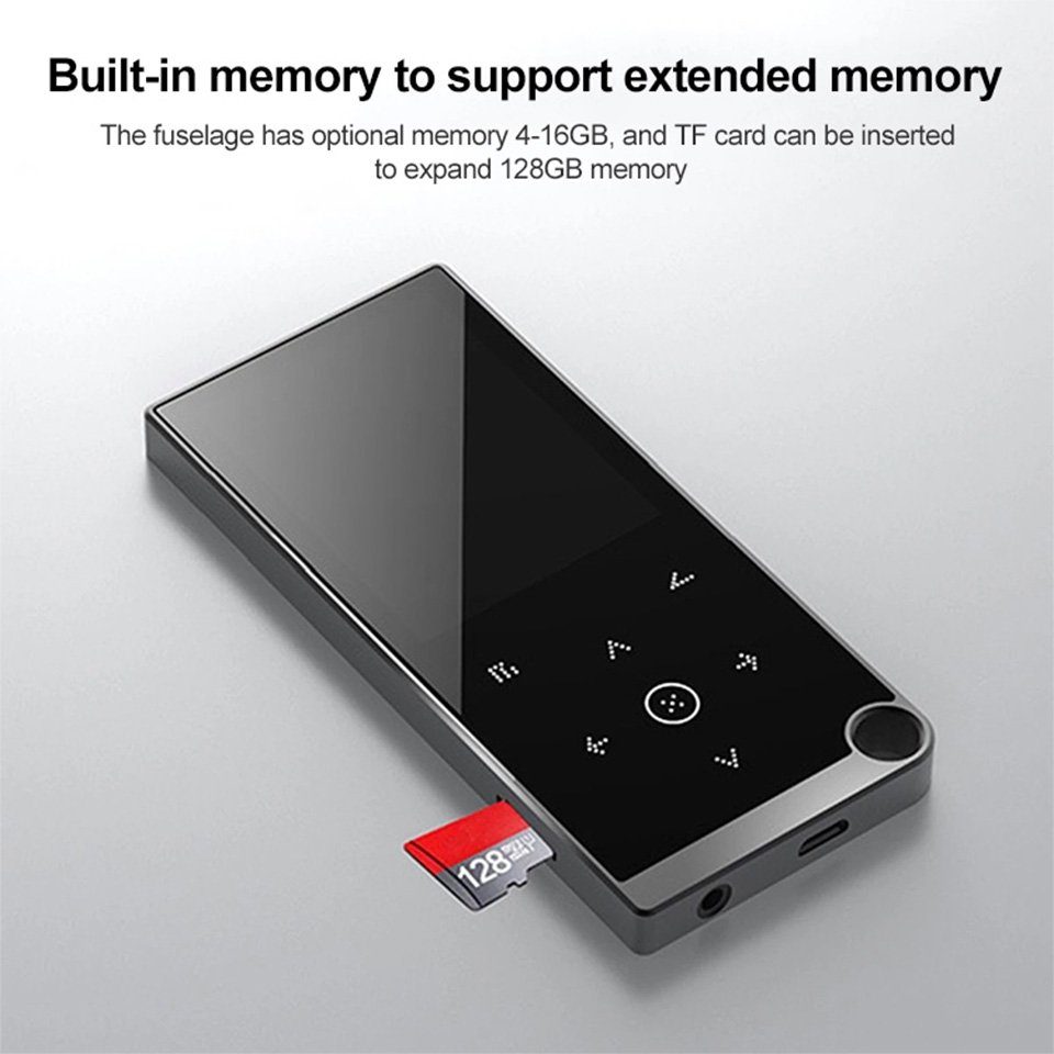 ERHWIO Bluetooth MP3/MP4-Player, 2,4-Zoll-Touch-Taste, 64G MP3-Player (Verlustfreier MP3-Player: E-Book, Wecker, Timer)
