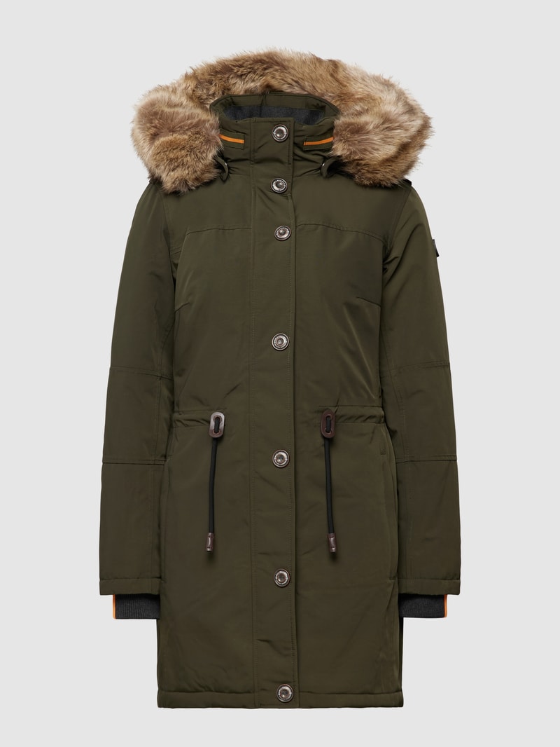 Funktionsjacke mit abnehmbarem Webpelz im Modell 'Wolkenlos 878' in olivgrün