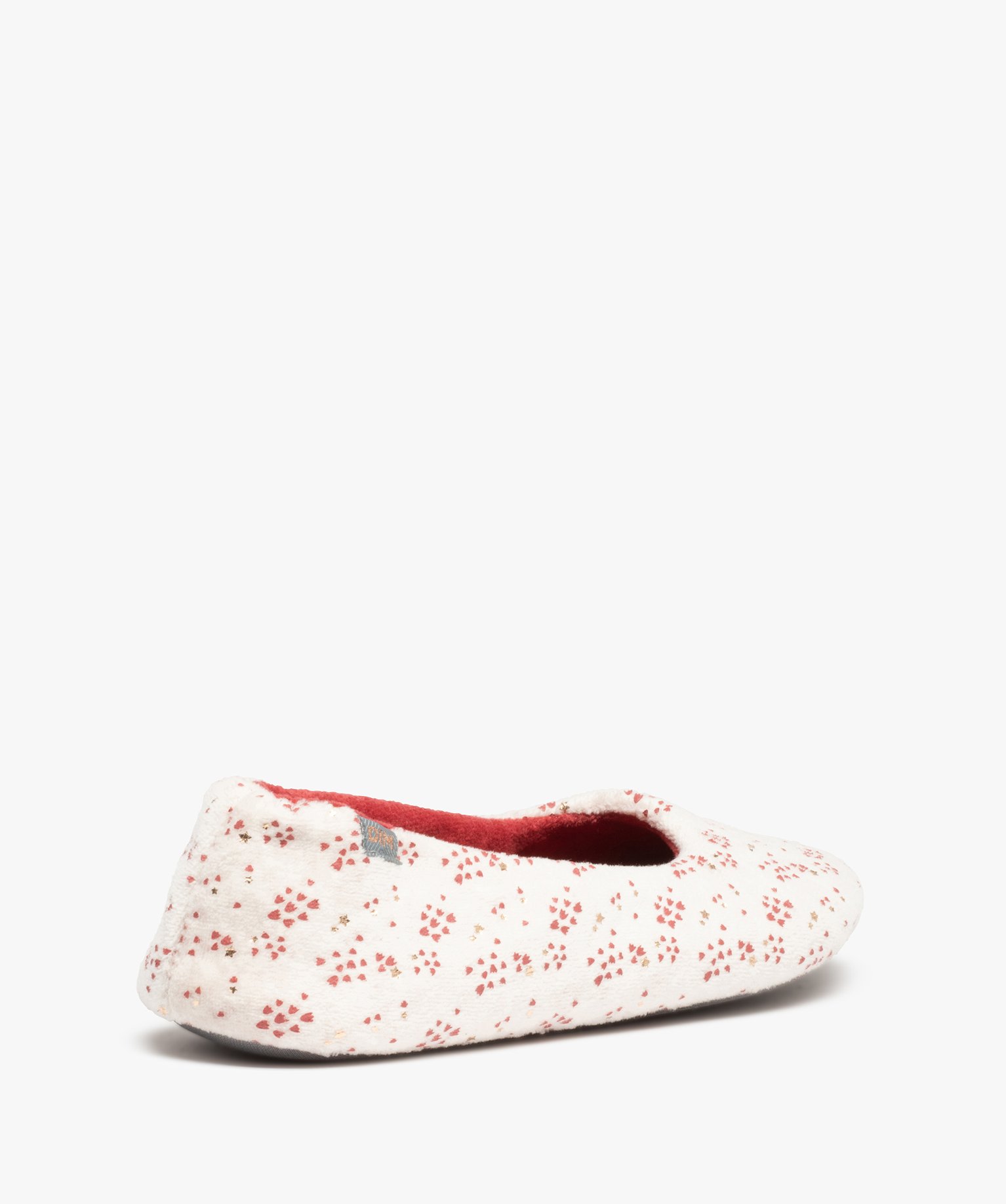 Pantoufles femme ballerines en velours imprimé - Dim beige | GEMO