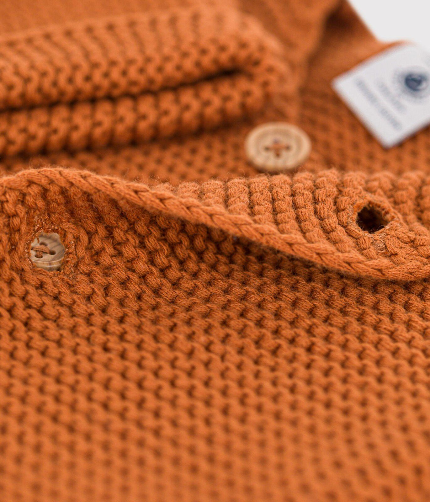 Petit Bateau Strickjacke Petit Bateau Baby Strickjacke cardigan braun Krausstrick