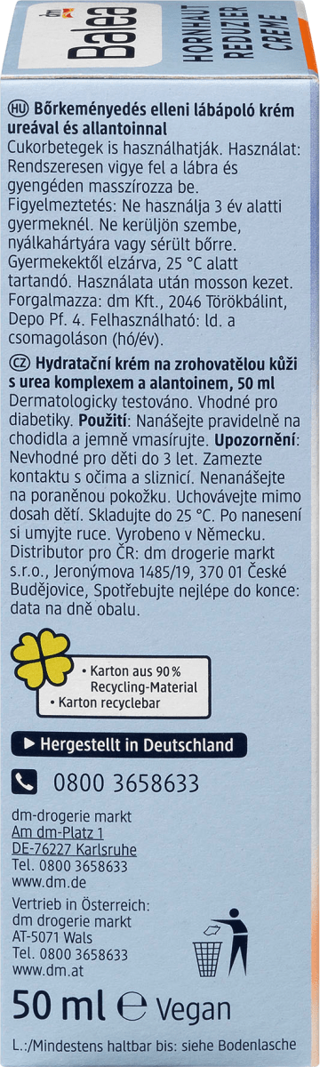 Fußcreme, Hornhaut Reduzier Creme mit Urea & Allantoin, 50 ml