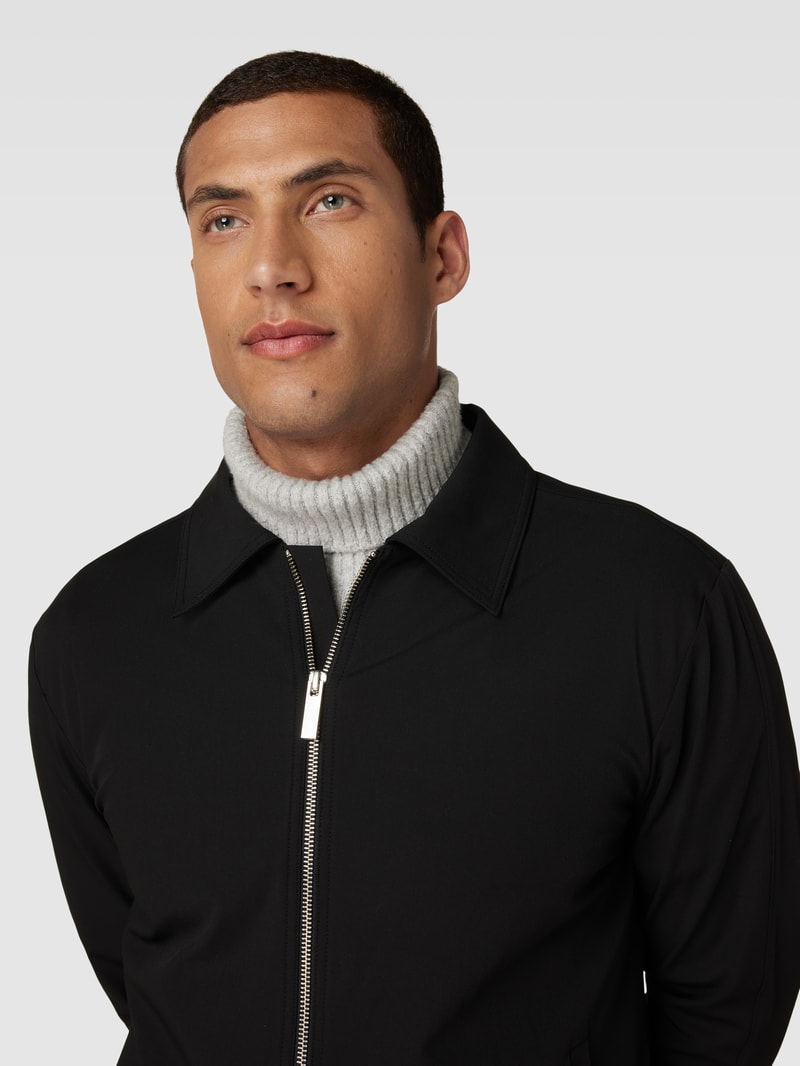 Jacke mit Kentkragen Modell 'LIAM' in schwarz