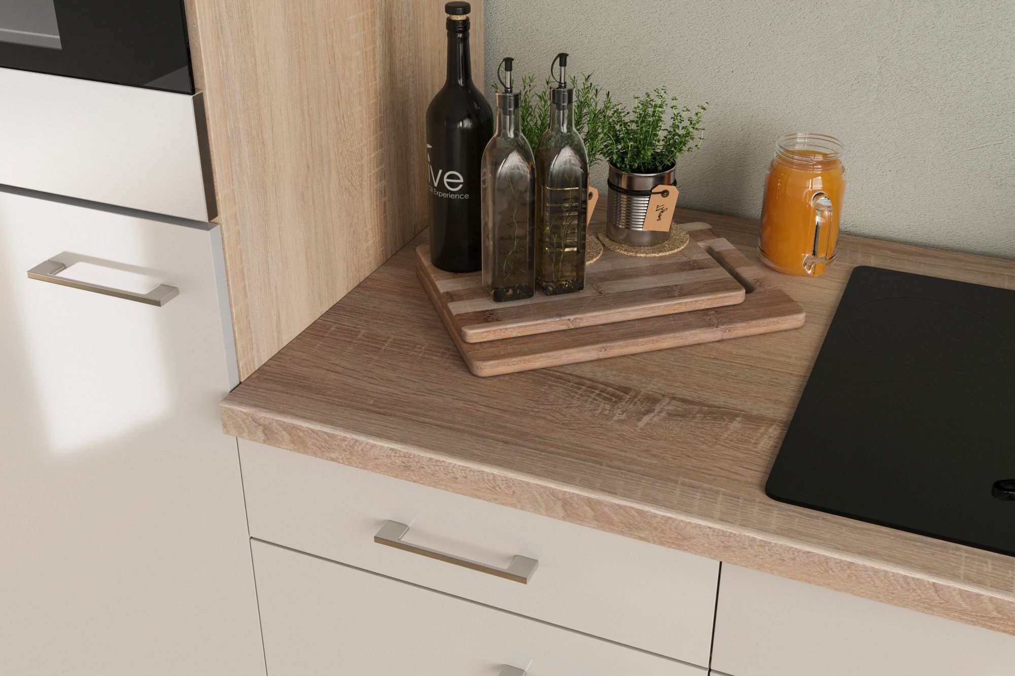 Flex-Well Arbeitsplatte - 100 x 60 x 3,8 cm - Sonoma Eiche – Valencia/Neapel