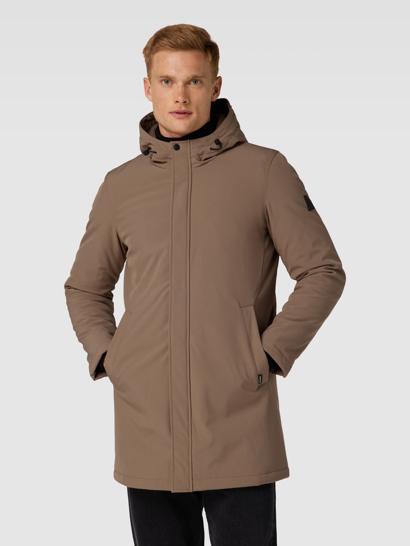 Funktionsjacke mit Kapuze Modell 'deston' in haselnuss braun