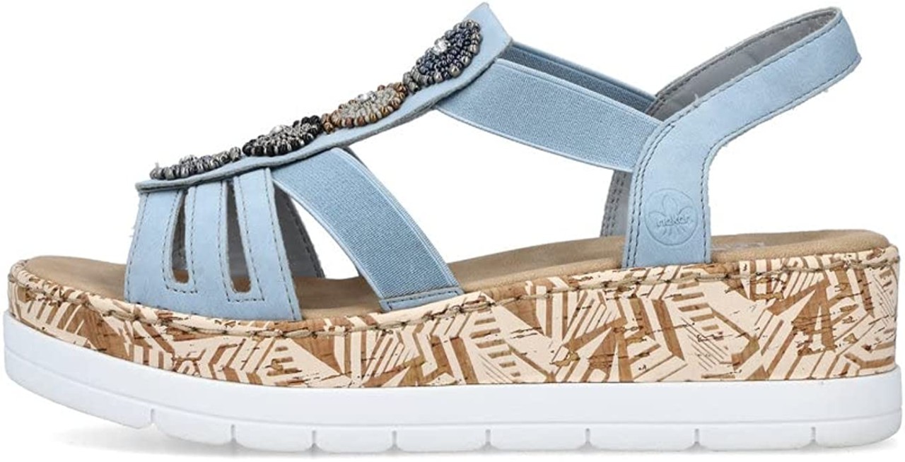RIEKER Komfort Sandalen grün FSK Damen Sandalen